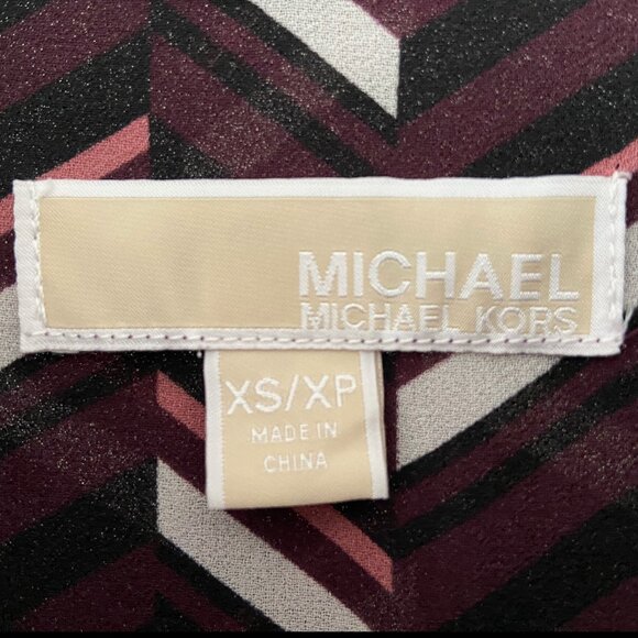 Michael Kors Maroon Chevron Midi Dress - Picture 6 of 10